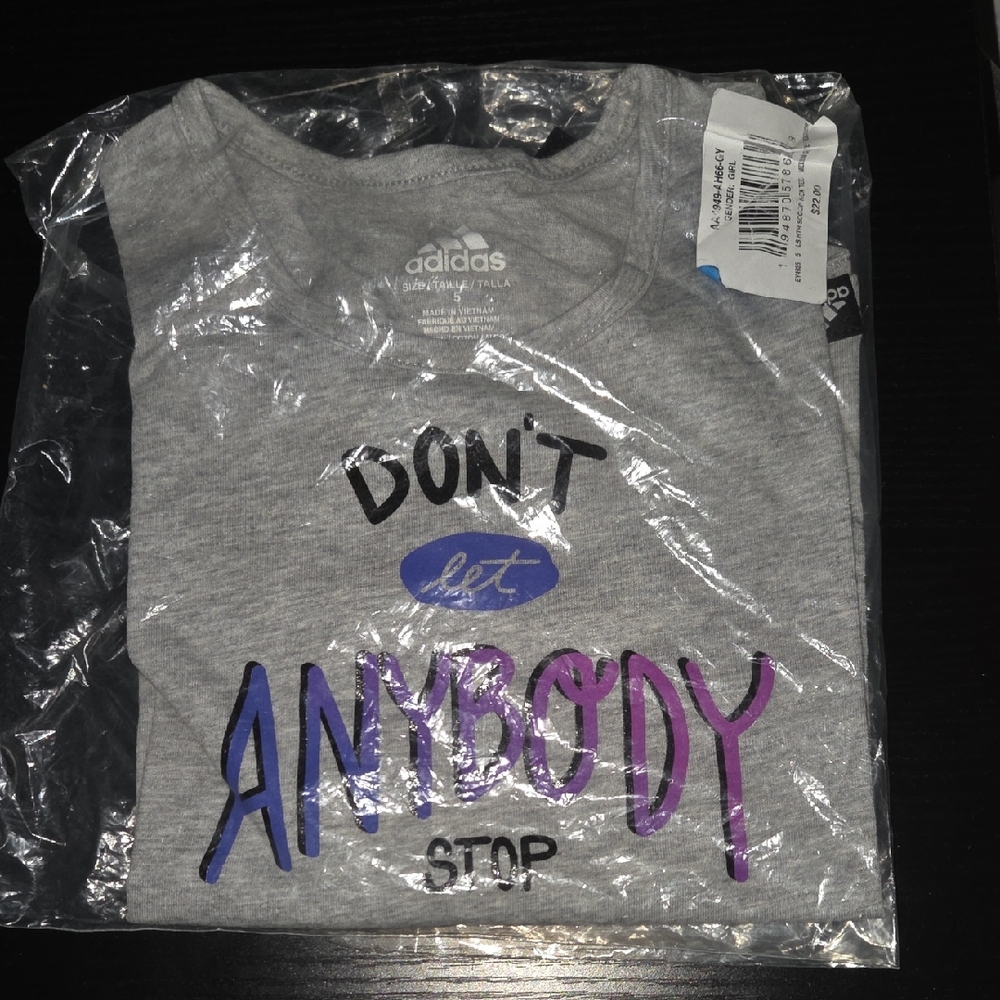 Adidas Kids Gray Tee with Bold Graphic